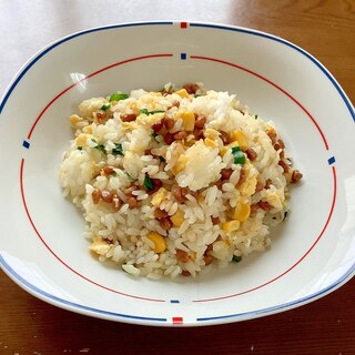 創味シャンタンで味付けの納豆炒飯